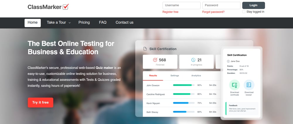 classmarker behavioral assessment tool