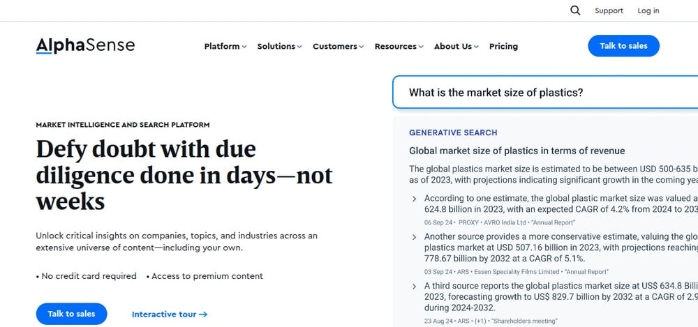 AlphaSense Market Research Tool