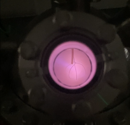 Plasma with spherical grid at E-2 Torr 
