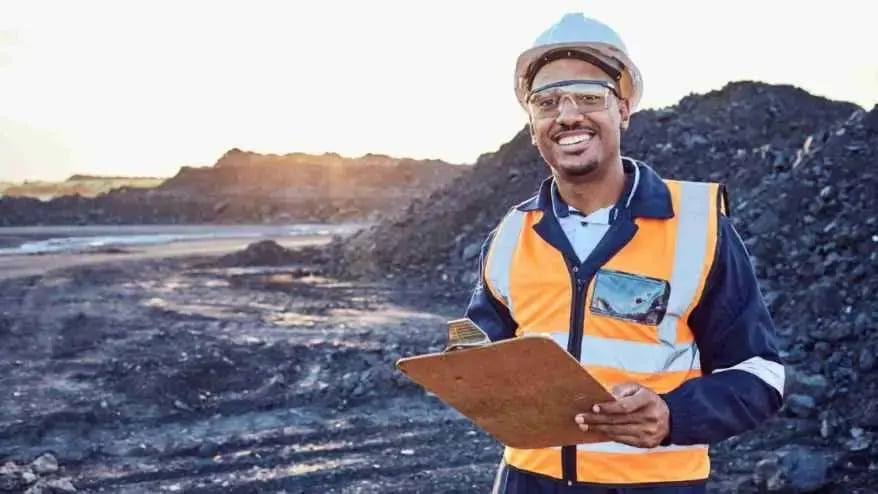 mining engineer working on the mine field