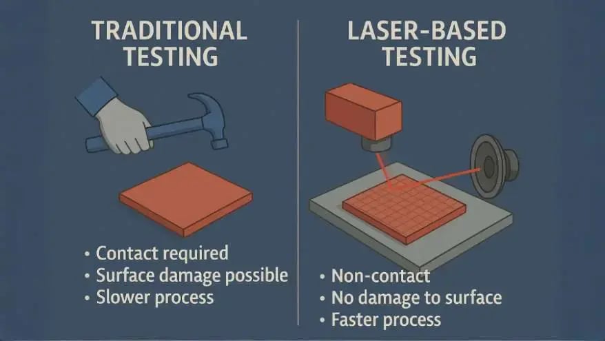traditional vs laser testing