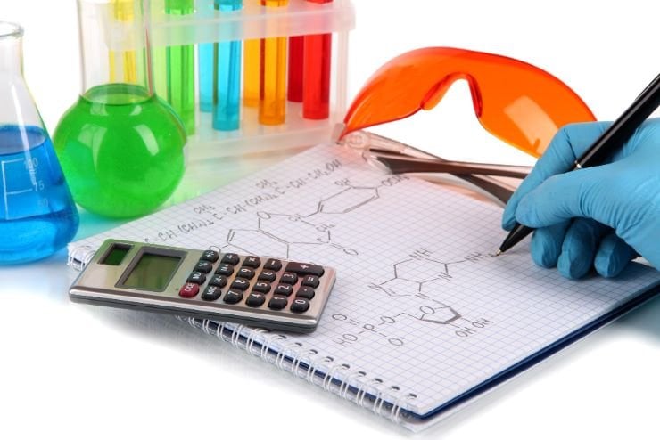 Calculations for law of conservation of mass.