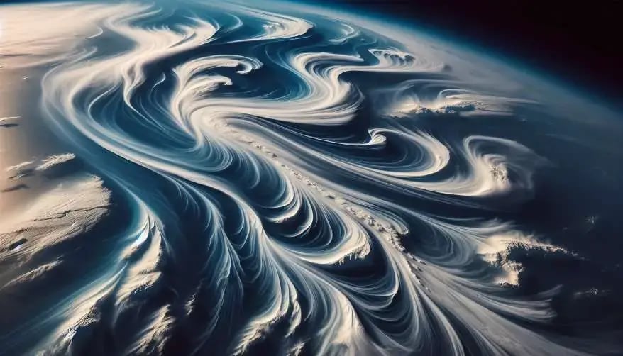 Jet Streams on Earth Atmosphere 