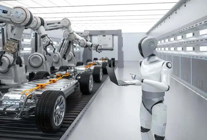 Fig 1. Robot assembly line controlled by humanoid 