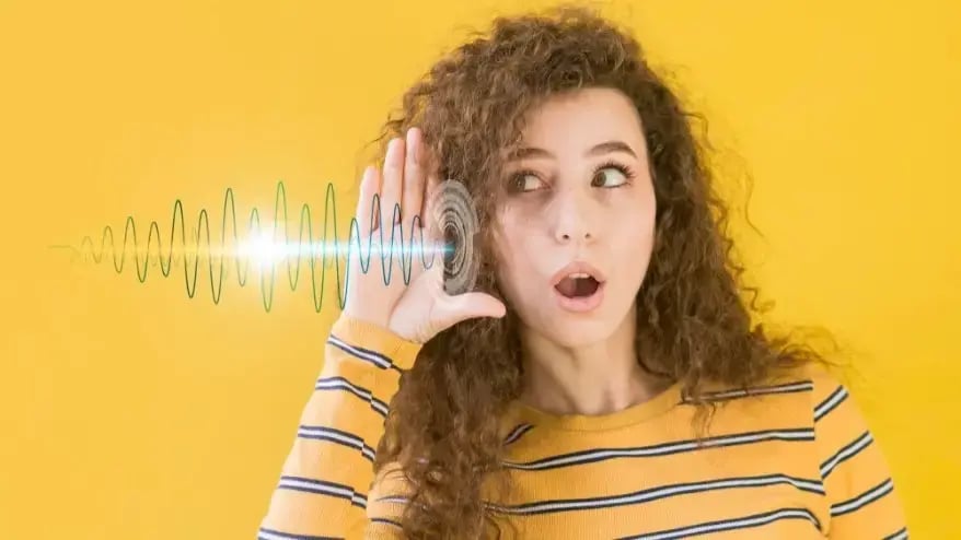 Girl hears sound