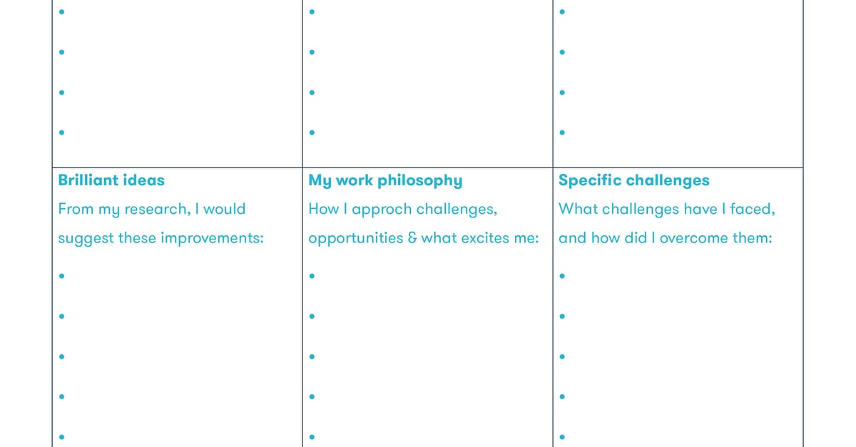 Job Interview Cliff Notes
