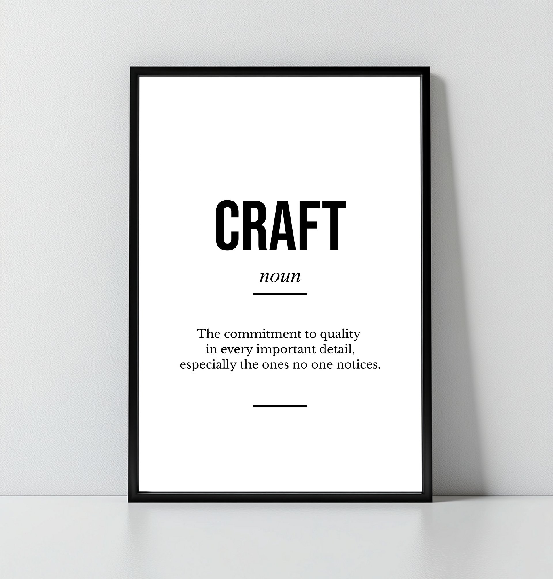 Craft Definition Poster - Minimalist Motivational Wall Art