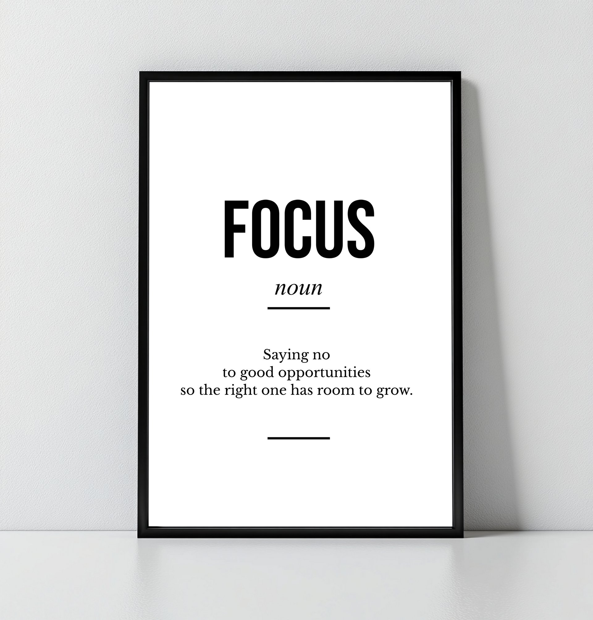Focus Definition Poster - Minimalist Motivational Wall Art