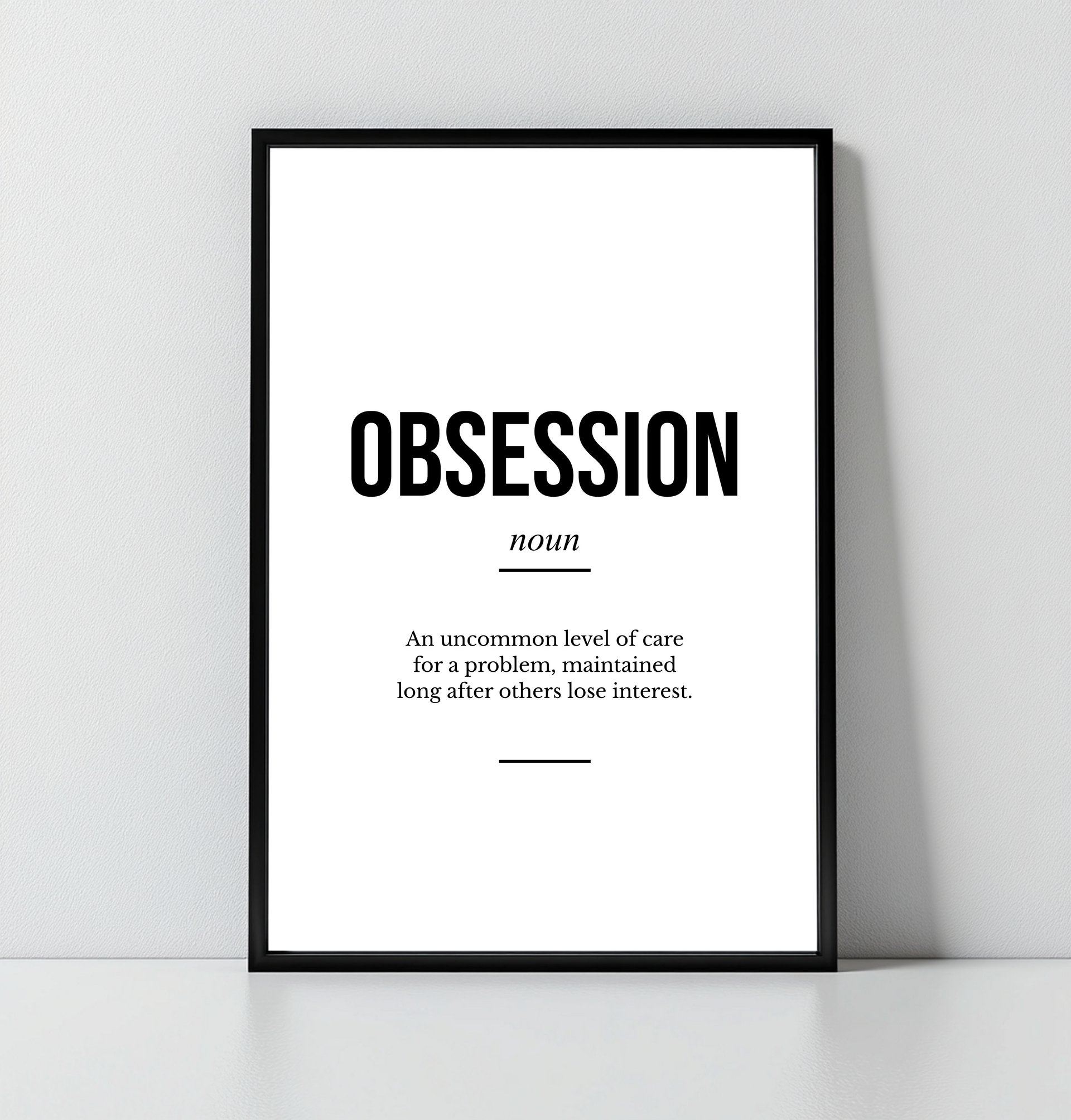 Obsession Definition Poster - Minimalist Motivational Wall Art