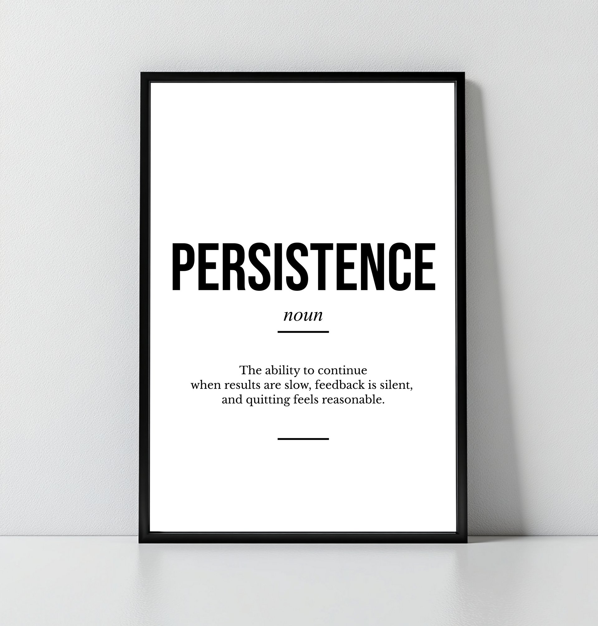 Persistence Definition Poster - Minimalist Motivational Wall Art