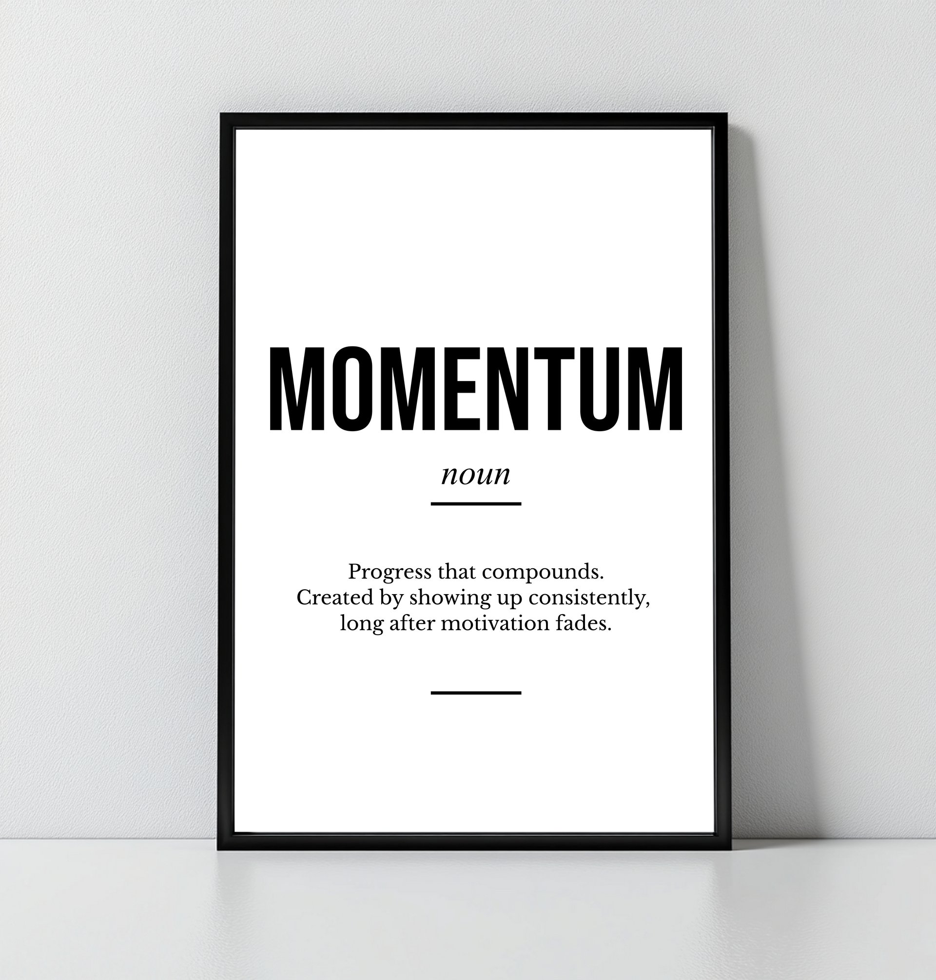 Momentum Definition Poster - Minimalist Motivational Wall Art