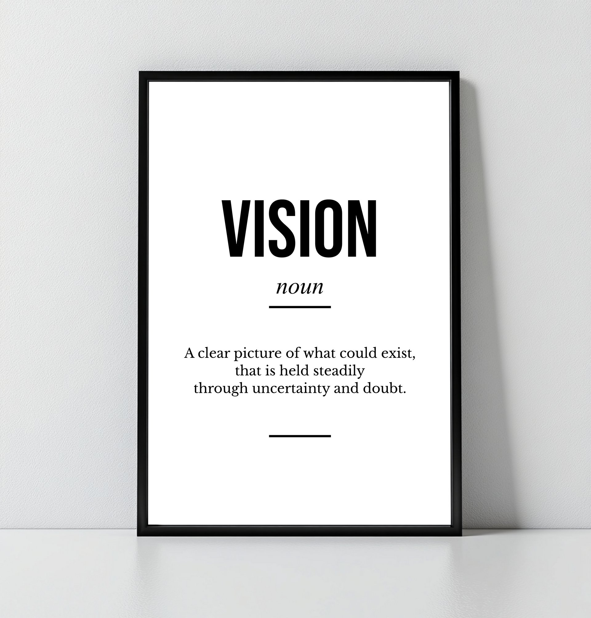 Vision Definition Poster - Minimalist Motivational Wall Art