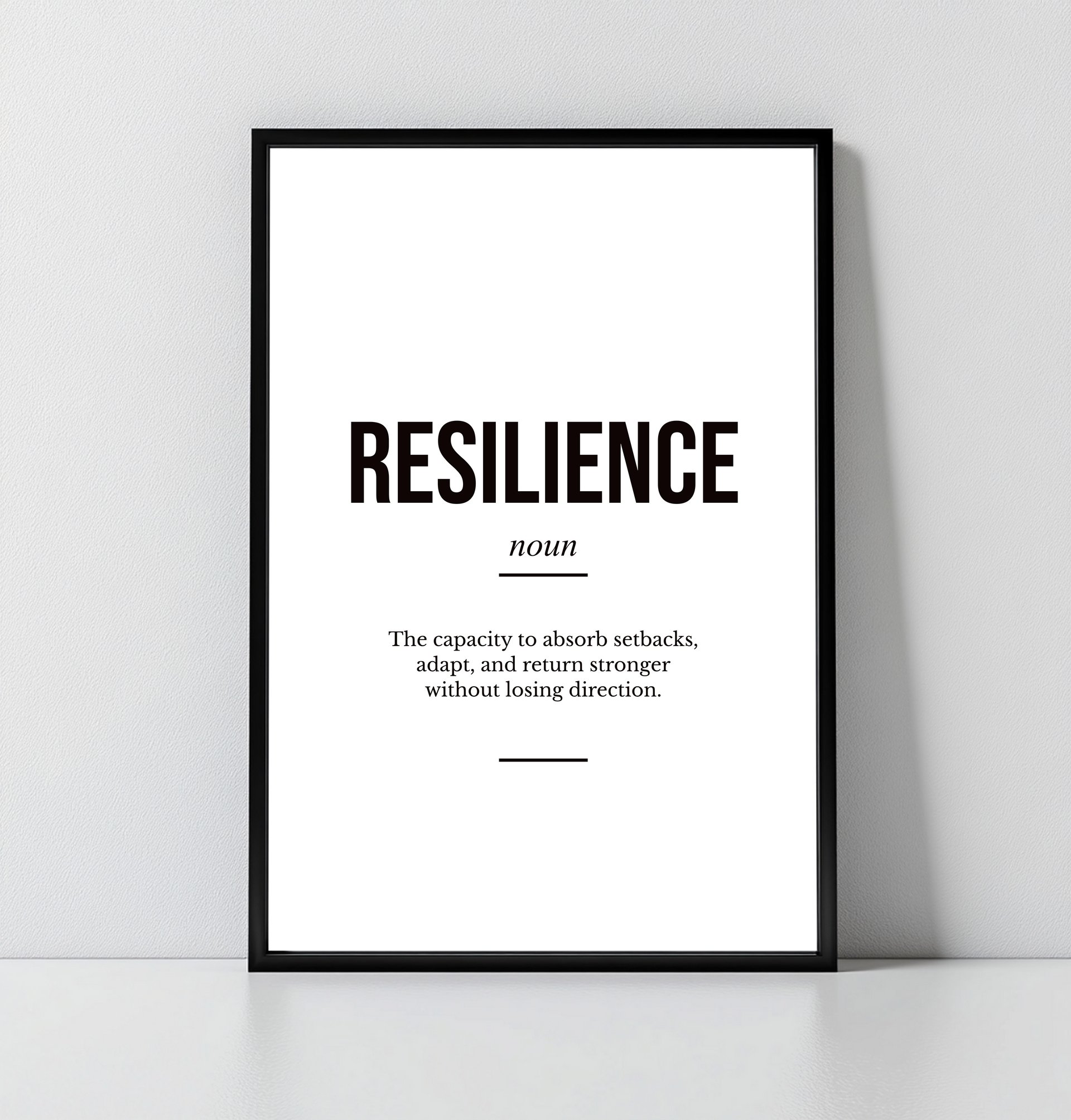 Resilience Definition Poster - Minimalist Motivational Wall Art