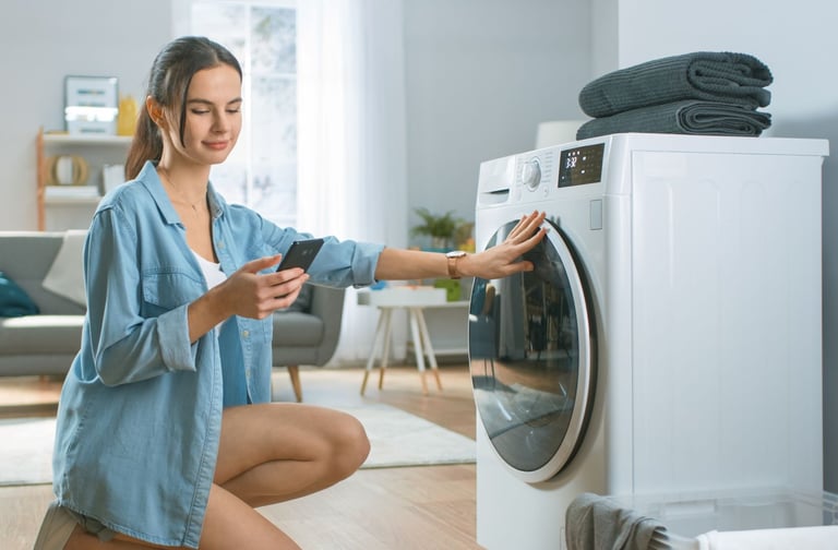 Bedienung einer Waschmaschine per Smartphone-App