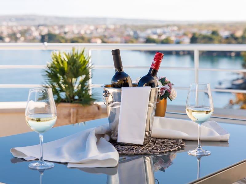 undefined bedroom with sea view in Malinska