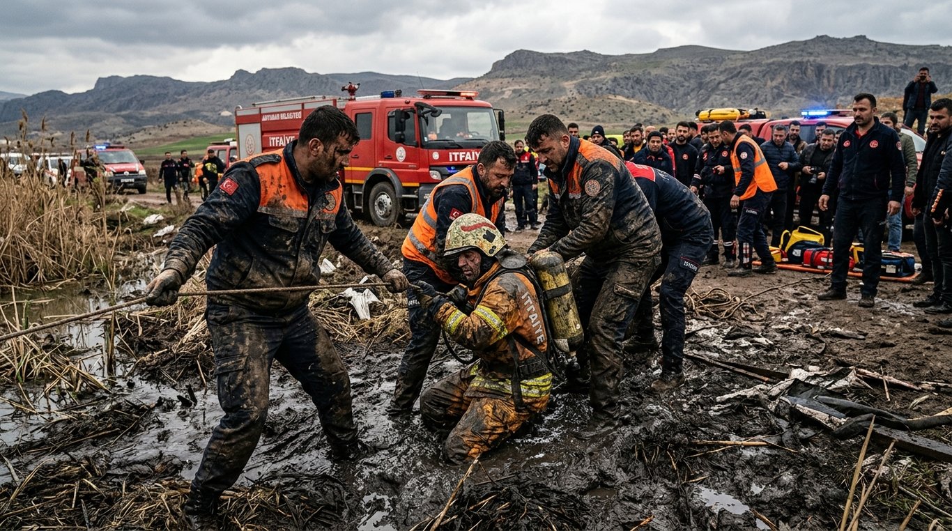 Adıyaman'da Bataklığa Düşen İtfaiye Eri Kurtarıldı