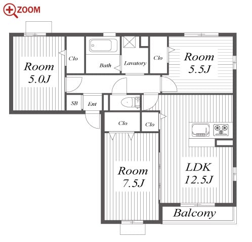 B-301 3LDKの間取り図