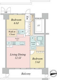 D 2LDKの間取り図