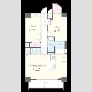 801 2LDKの間取り図