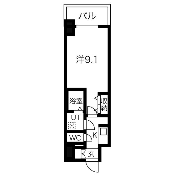 C 1Kの間取り図