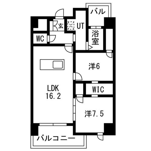A 2LDKの間取り図