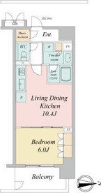 H'2 1LDKの間取り図