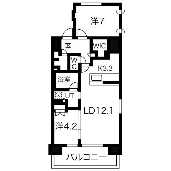 1103 2LDKの間取り図
