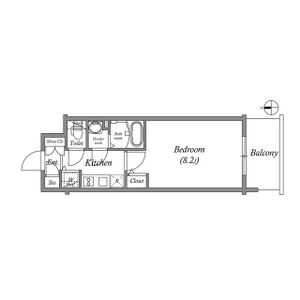 B' 1Kの間取り図