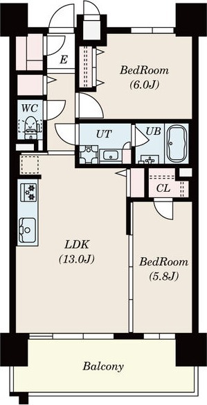 N 2LDKの間取り図