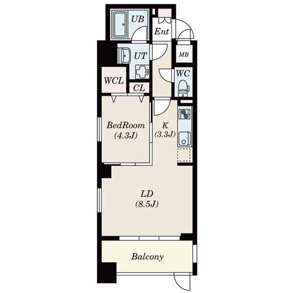 806 1LDKの間取り図