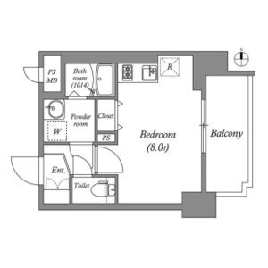 D 1Rの間取り図