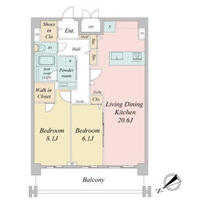 K' 2LDKの間取り図