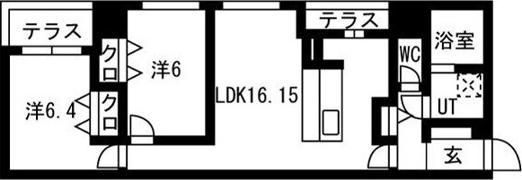 A 2LDKの間取り図