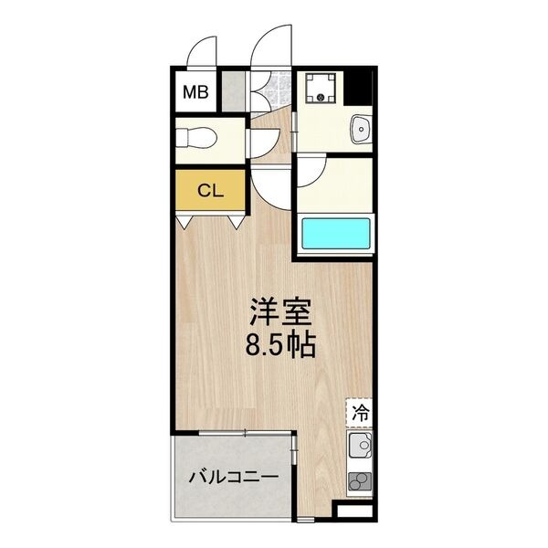 E 1Rの間取り図
