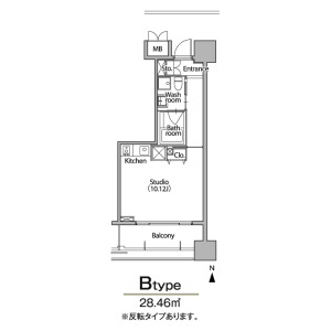 B 1Rの間取り図