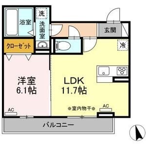 302 1LDKの間取り図