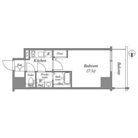 D 1Kの間取り図
