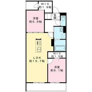 C 2LDKの間取り図