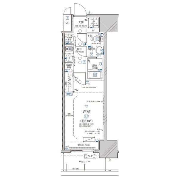 B 1Kの間取り図