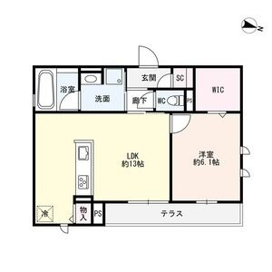 101 1LDKの間取り図