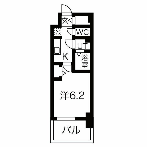 D 1Kの間取り図