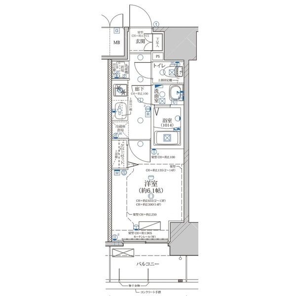 C 1Kの間取り図
