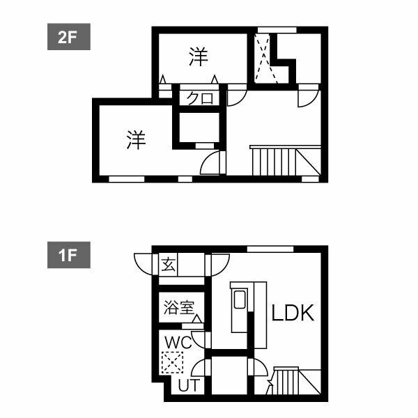 C 2LDK+Sの間取り図