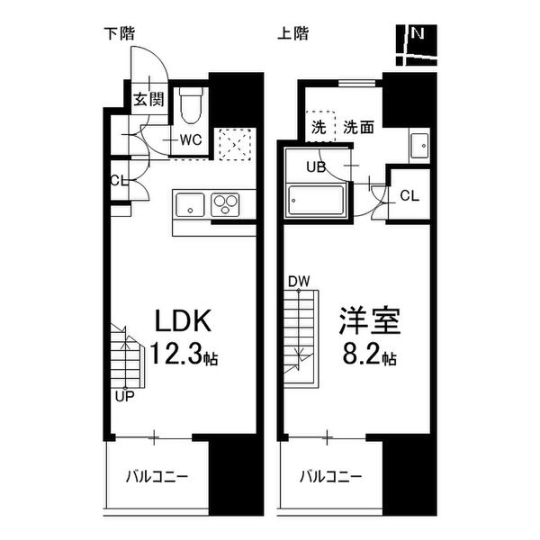 1109 1LDKの間取り図