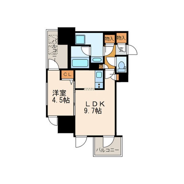 A 1LDKの間取り図