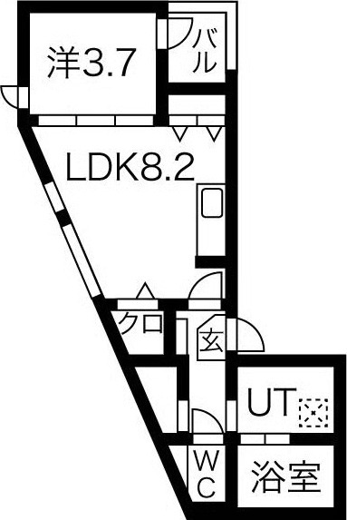 DiiRA 1LDKの間取り図