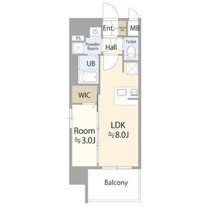 A1 1LDKの間取り図