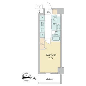 B1 1Kの間取り図