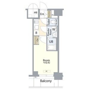 B1 1Kの間取り図