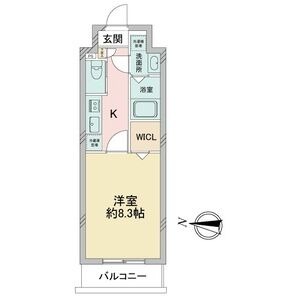 D 1Kの間取り図